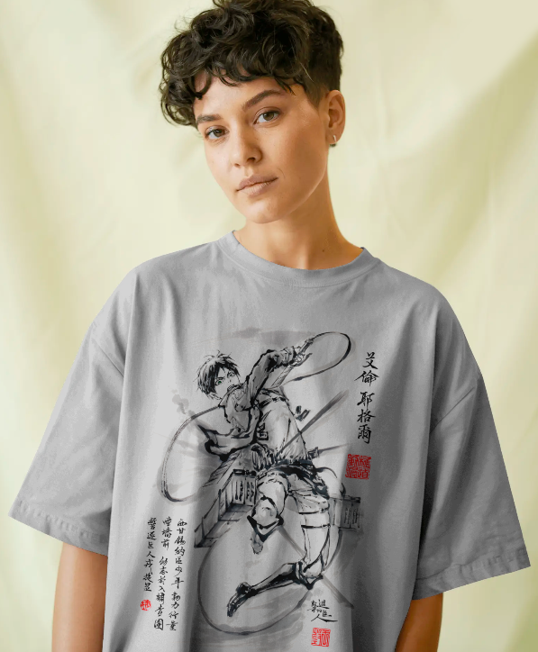 Eren Yeager "Ink Wash" Attack On Titan Tee – Shingeki Aesthetic