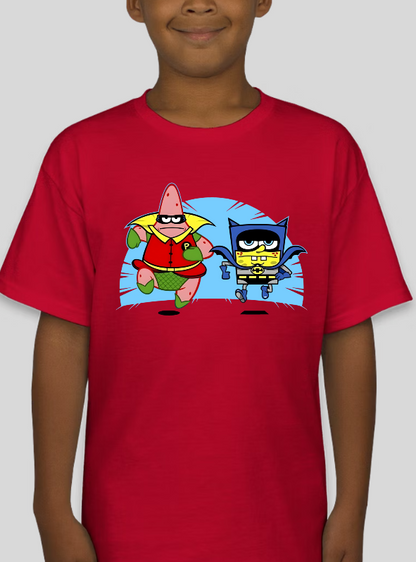 Spongebob Batman and Robin Graphic Tee Youth Shirt