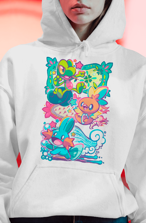 Catch 'Em All: Hoenn Starters Pokemon Hoodie