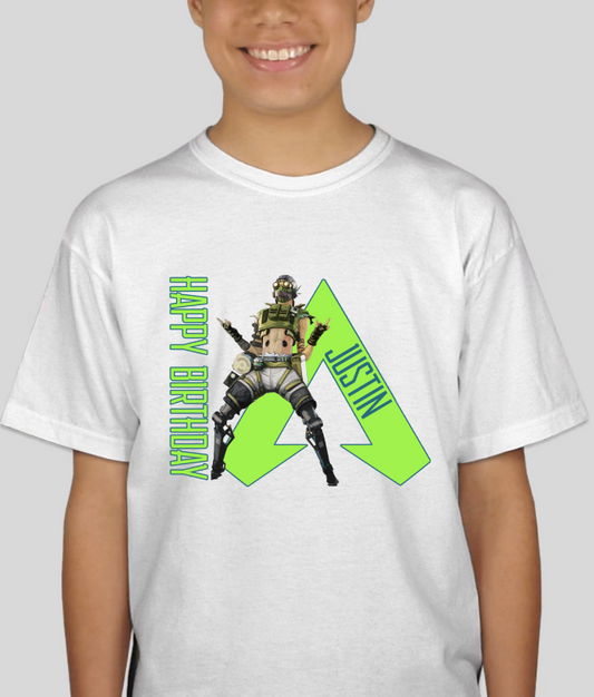 Apex Legends Octane Youth Personalized Brithday Tee