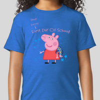 Pepe Pig Ready For My First Day Of School Youth Graphic Tee Girls Shirt