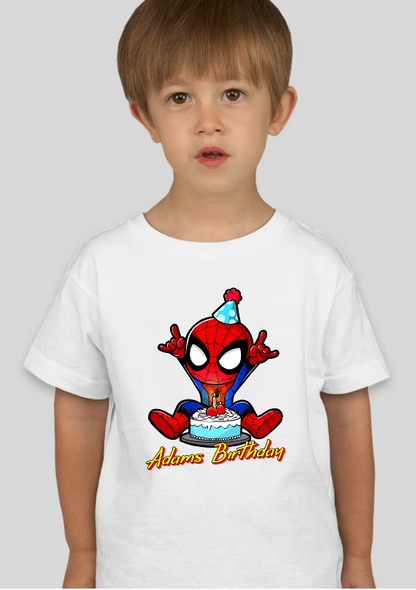 Spiderman Cake Toddler Personalized Birthday Tee Unisex Shirt