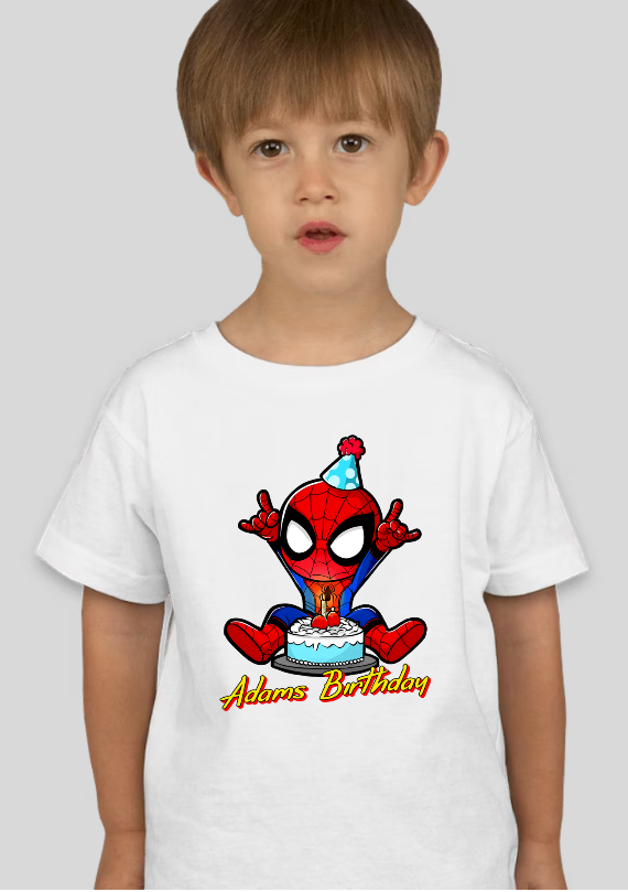 Spiderman Cake Toddler Personalized Birthday Tee Unisex Shirt
