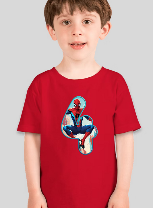 Spiderman Toddler Personalized Age Birthday Tee Unisex Shirt
