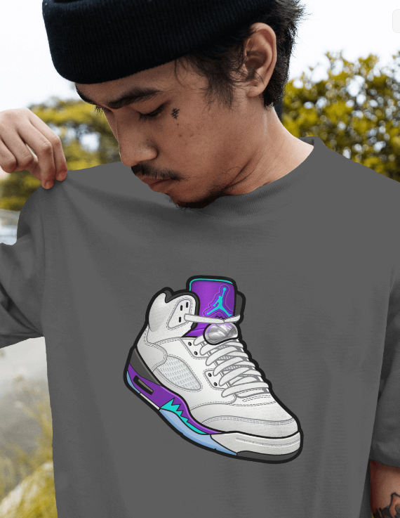 Air Jordan Grape 5's Graphic Shirt Sneaker Matching Unisex Tee