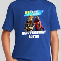 Fortnite Victory Royale Personalized Youth Birthday Tee