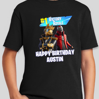 Fortnite Victory Royale Personalized Youth Birthday Tee