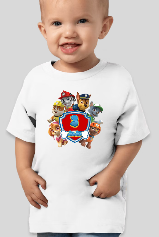Paw Patrol Toddler Personalized Birthday Name & Age Shirt