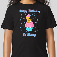 Carebear Cupcake Youth Personalized Birthday Girls Shirt