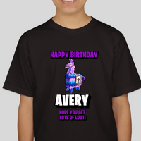 Fortnite Youth Birthday Custom Name Tee Unisex Shirt