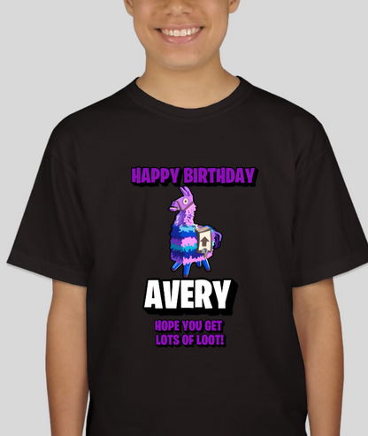 Fortnite Youth Birthday Custom Name Tee Unisex Shirt