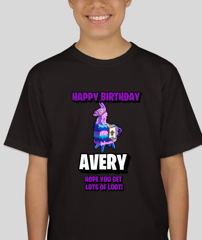 Fortnite Youth Birthday Custom Name Tee Unisex Shirt