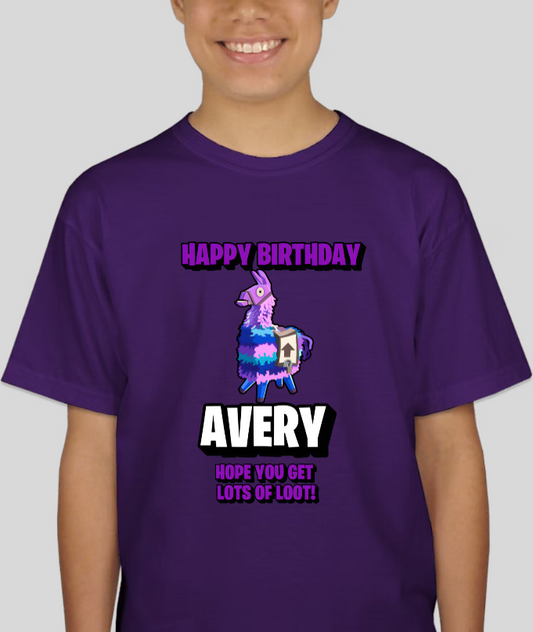 Fortnite Youth Birthday Custom Name Tee Unisex Shirt