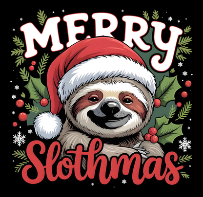 Merry Slothmas Holiday Christmas Graphic Tee