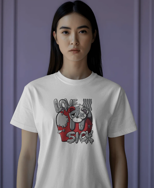 Love Sick Teddy Graphic Tee Womens Shirt