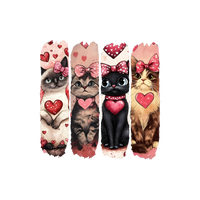 Valentine's Day Cats Graphic Tee Womens Short Sleeved