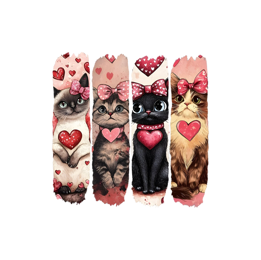 Valentine's Day Cats Graphic Tee Womens Short Sleeved