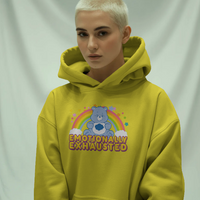 Emotionally Exhausted Care Bear Graphic Hoodie Womens Hoodie