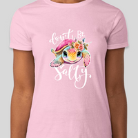 Don't Be Salty Turtle Womens Graphic Fitted Tee