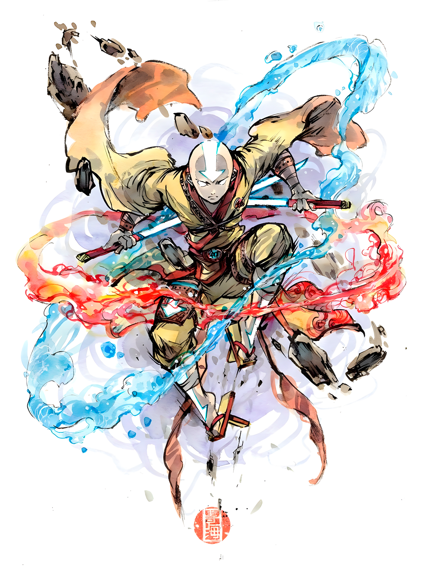 Avatar The Last Airbender: Master of the Elements Watercolor Tee