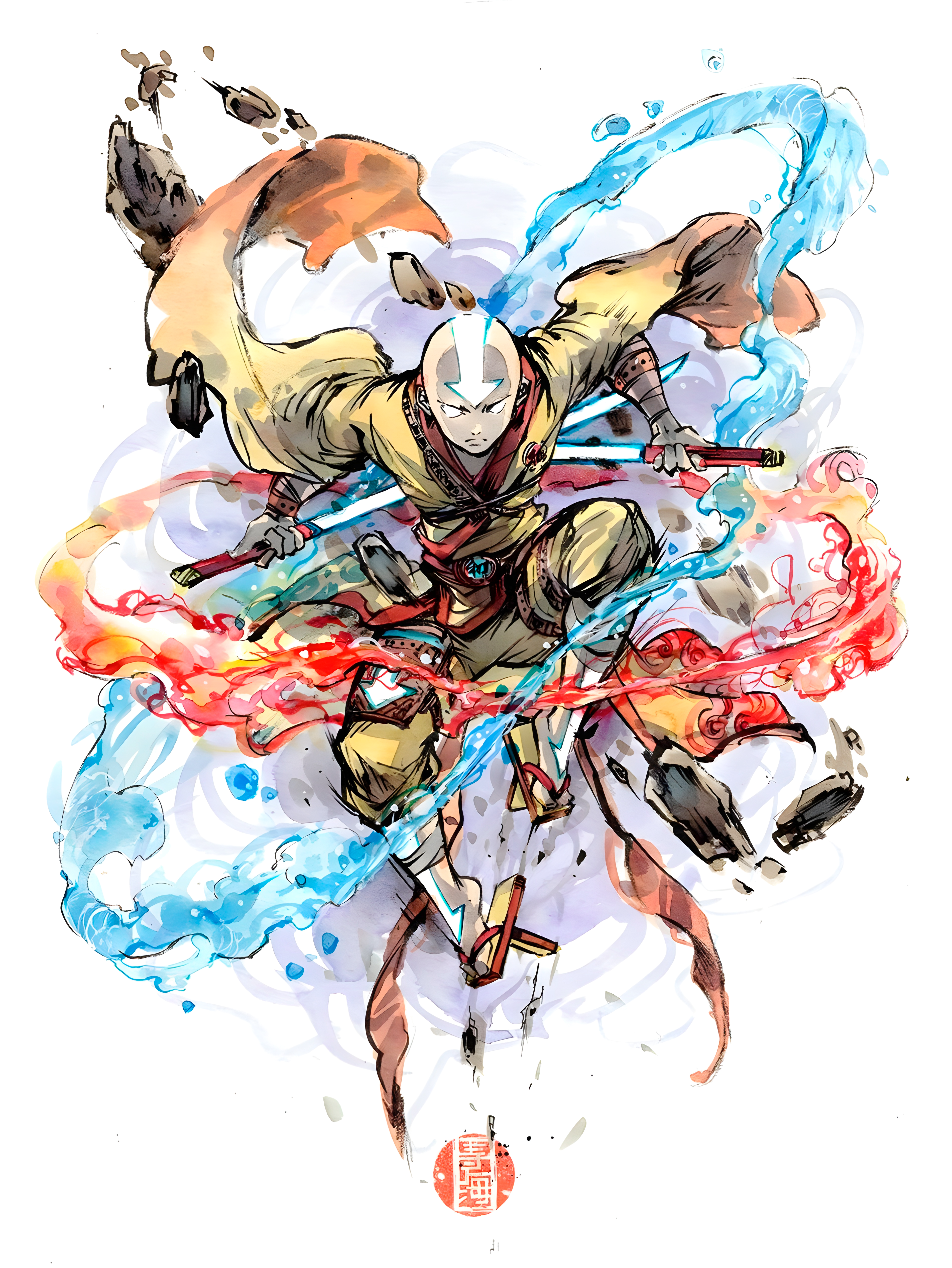 Avatar The Last Airbender: Master of the Elements Watercolor Tee