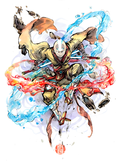Avatar The Last Airbender: Master of the Elements Watercolor Tee