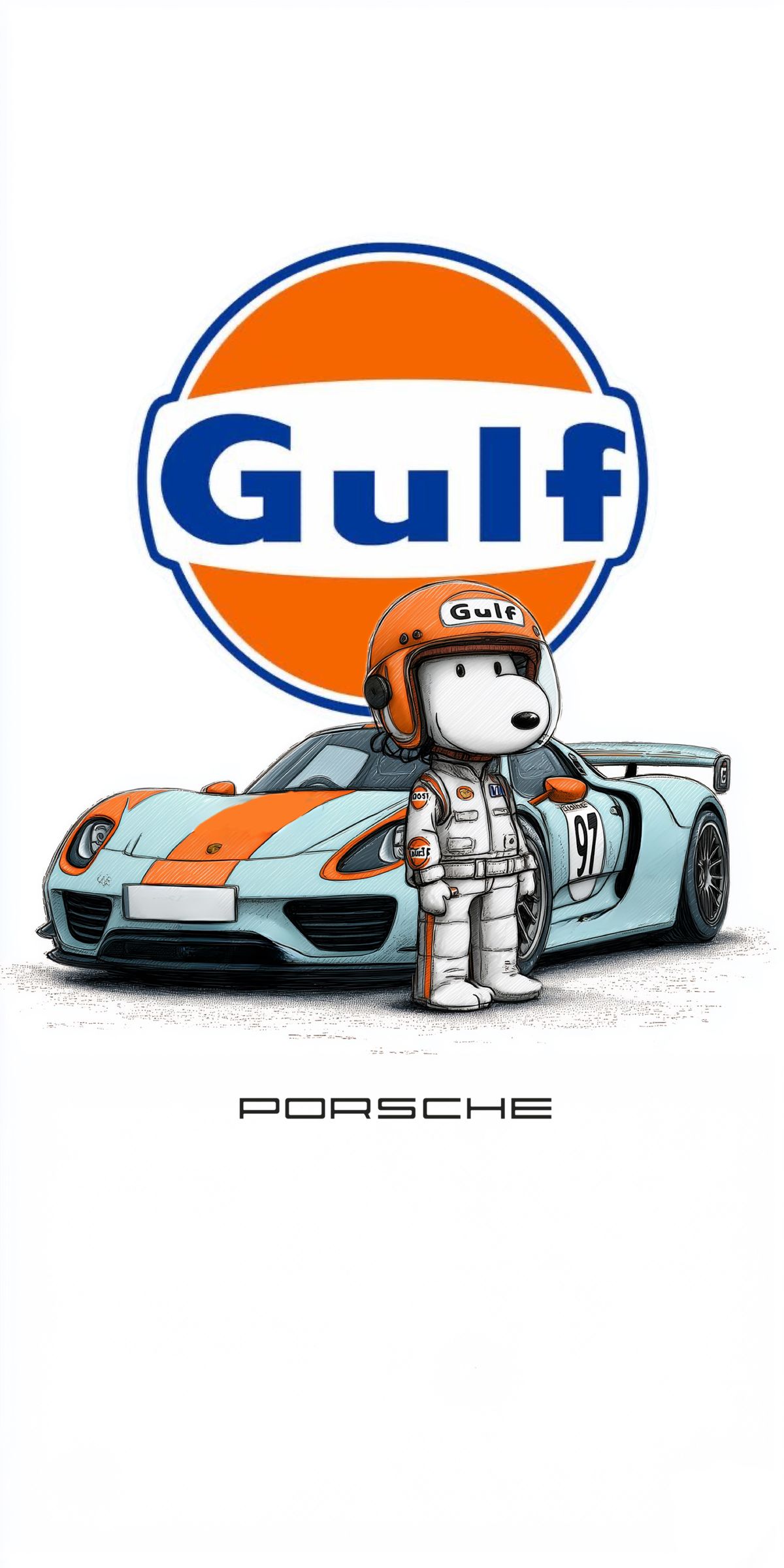 Snoopy x Porsche 918 Spyder "Gulf" Livery Racing Tee