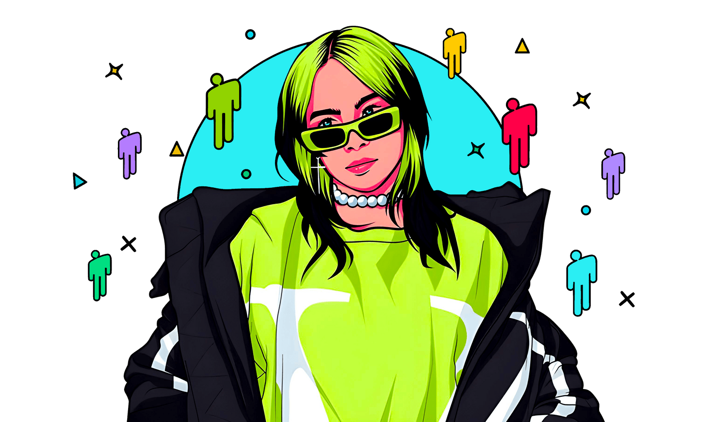 Billie Eilish Neon Green Unisex Graphic Tee Music