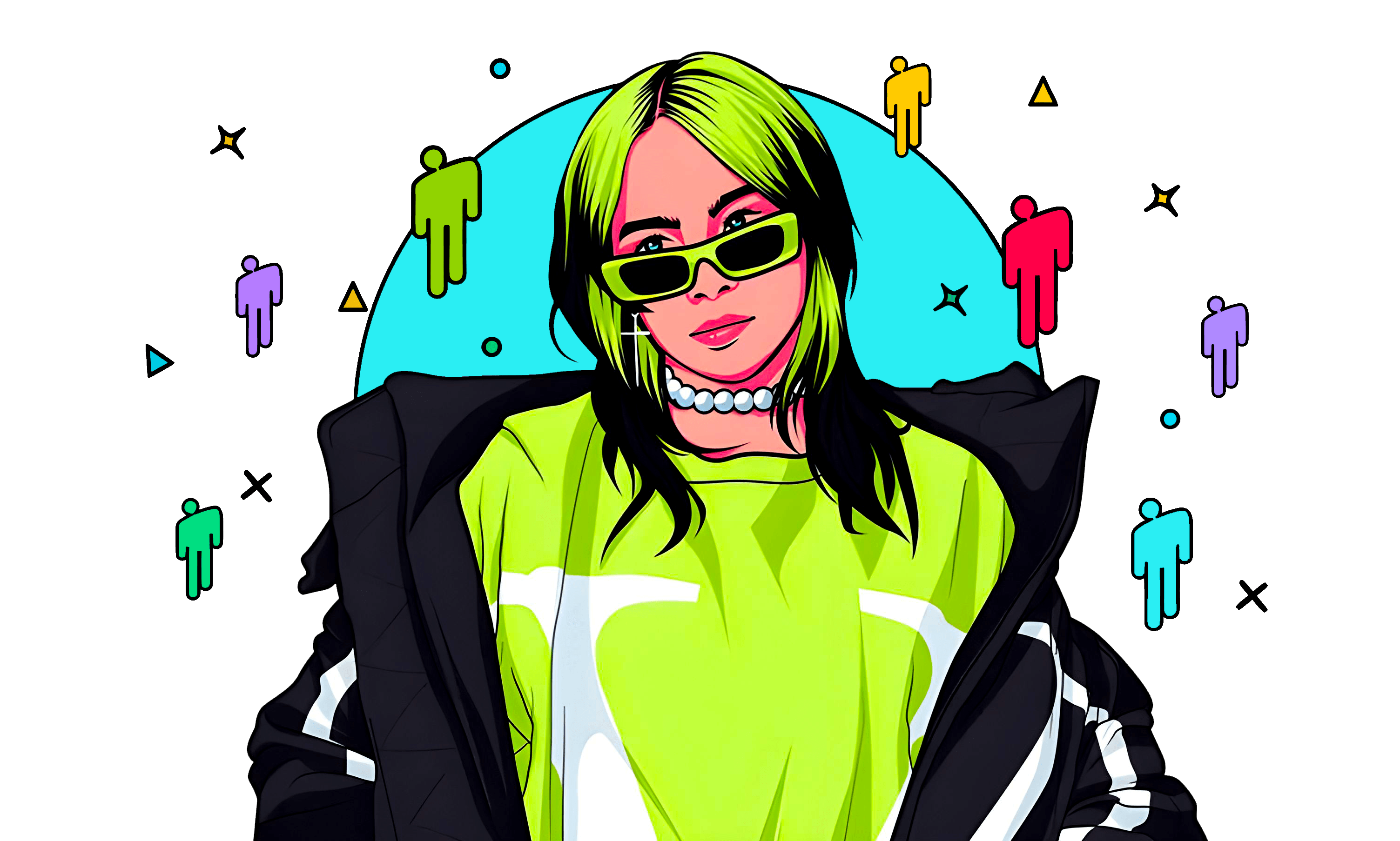 Billie Eilish Neon Green Unisex Graphic Tee Music