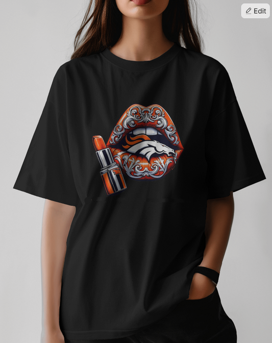 Denver Broncos Vintage Lips Womens NFL Tee