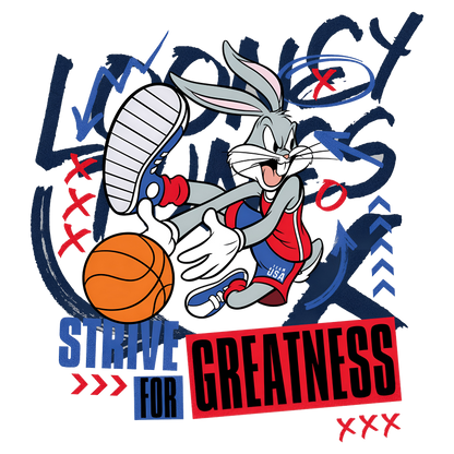 Bugs Bunny "Strive For Greatness" Graphic Hoodie Unisex Hoodie