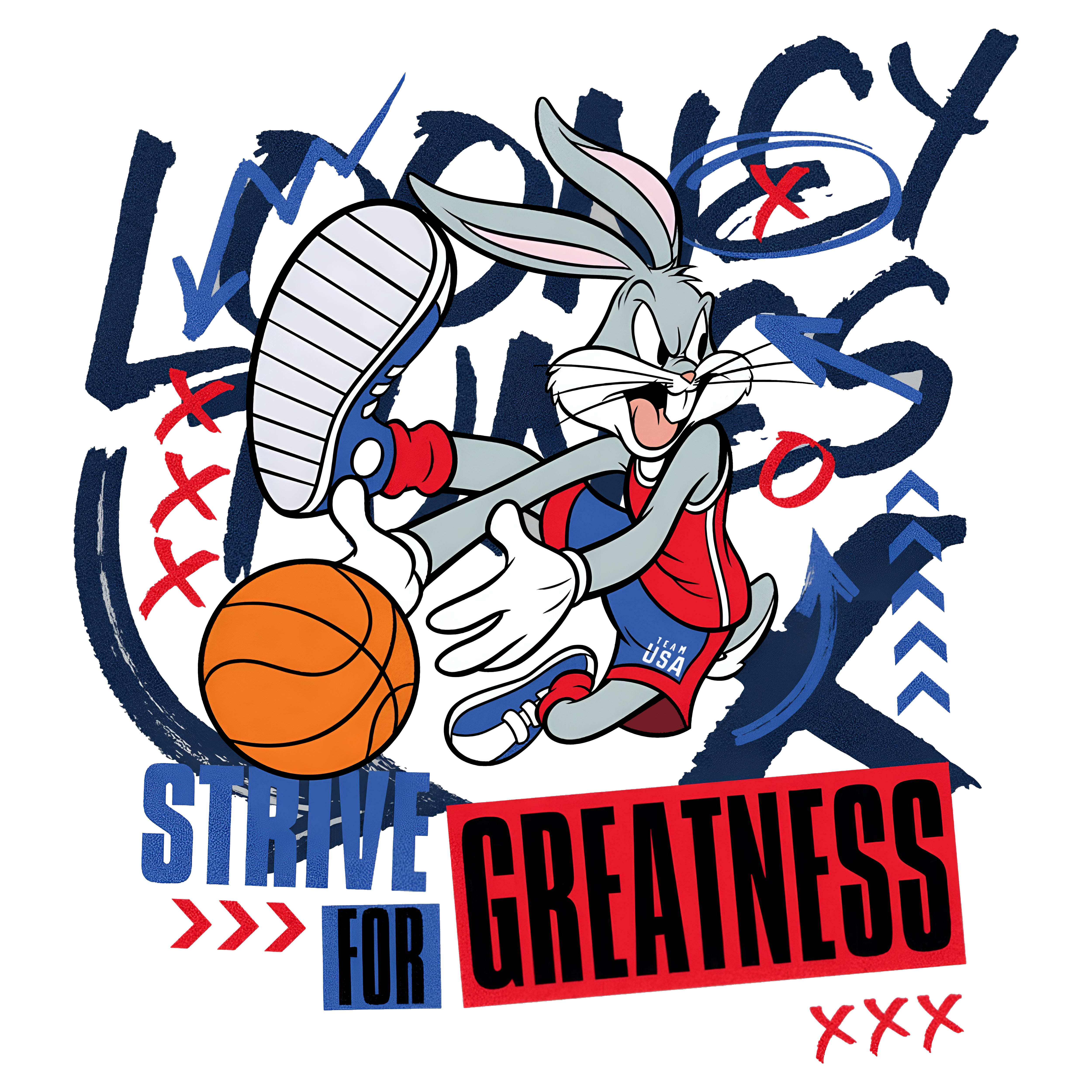 Bugs Bunny "Strive For Greatness" Graphic Hoodie Unisex Hoodie