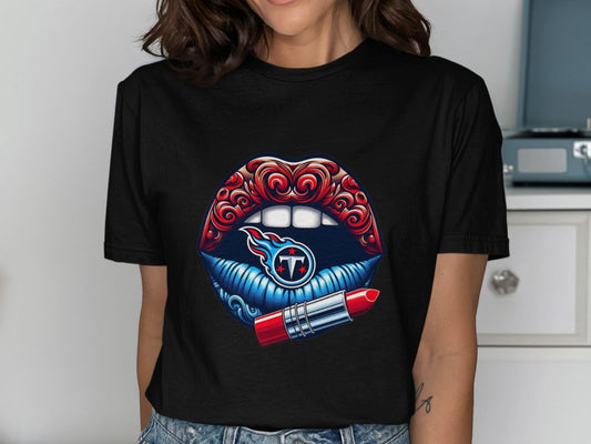 Tennessee Titans Vintage Lips Womens NFL Tee
