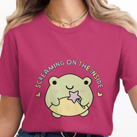 Screaming on the Inside Frog Humor Graphic Tee