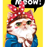 Rosie The Riveter Cat Graphic Tee Womens T Shirt
