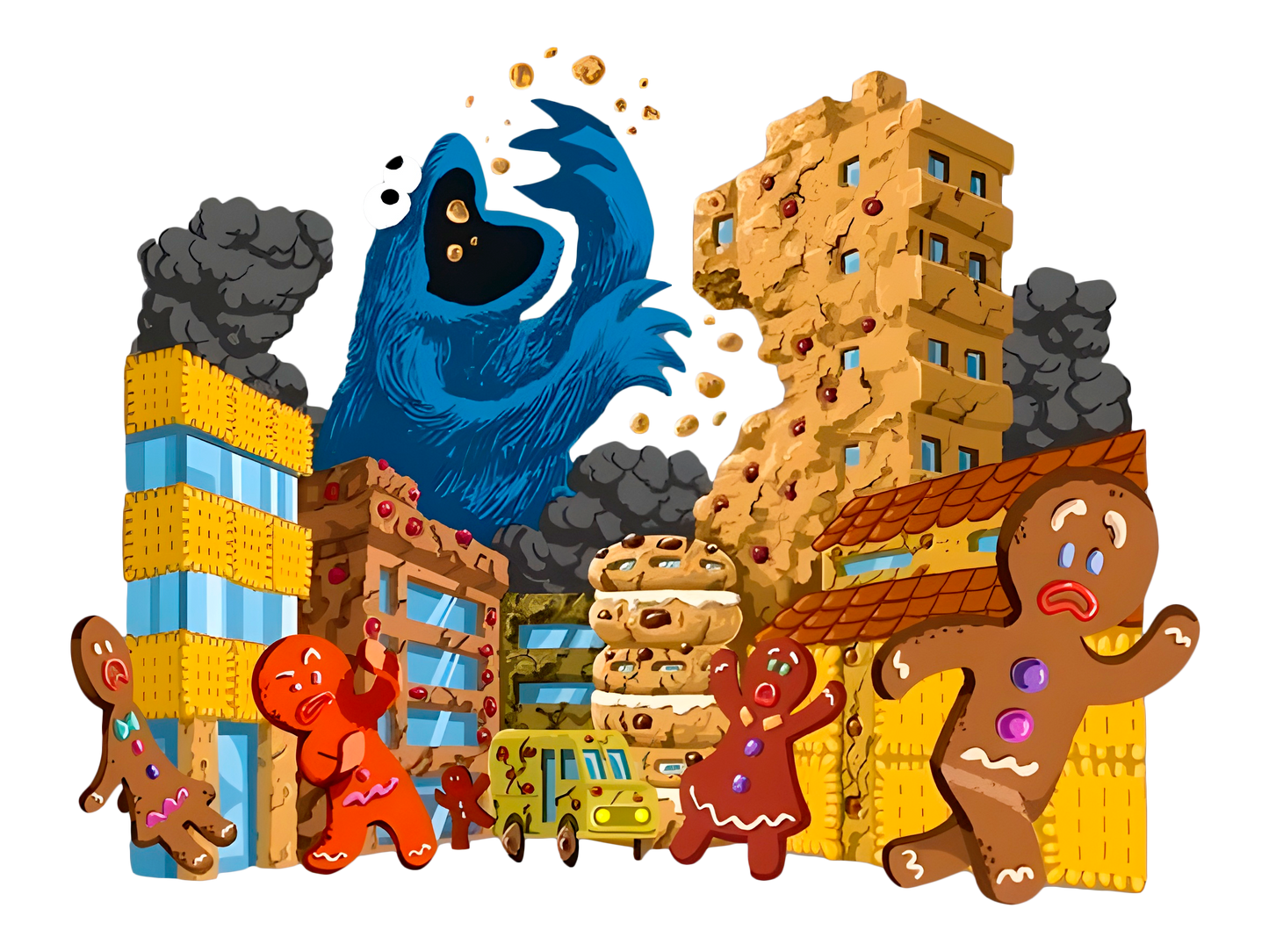 Cookie Monster's Gingerbread City Rampage Graphic Tee
