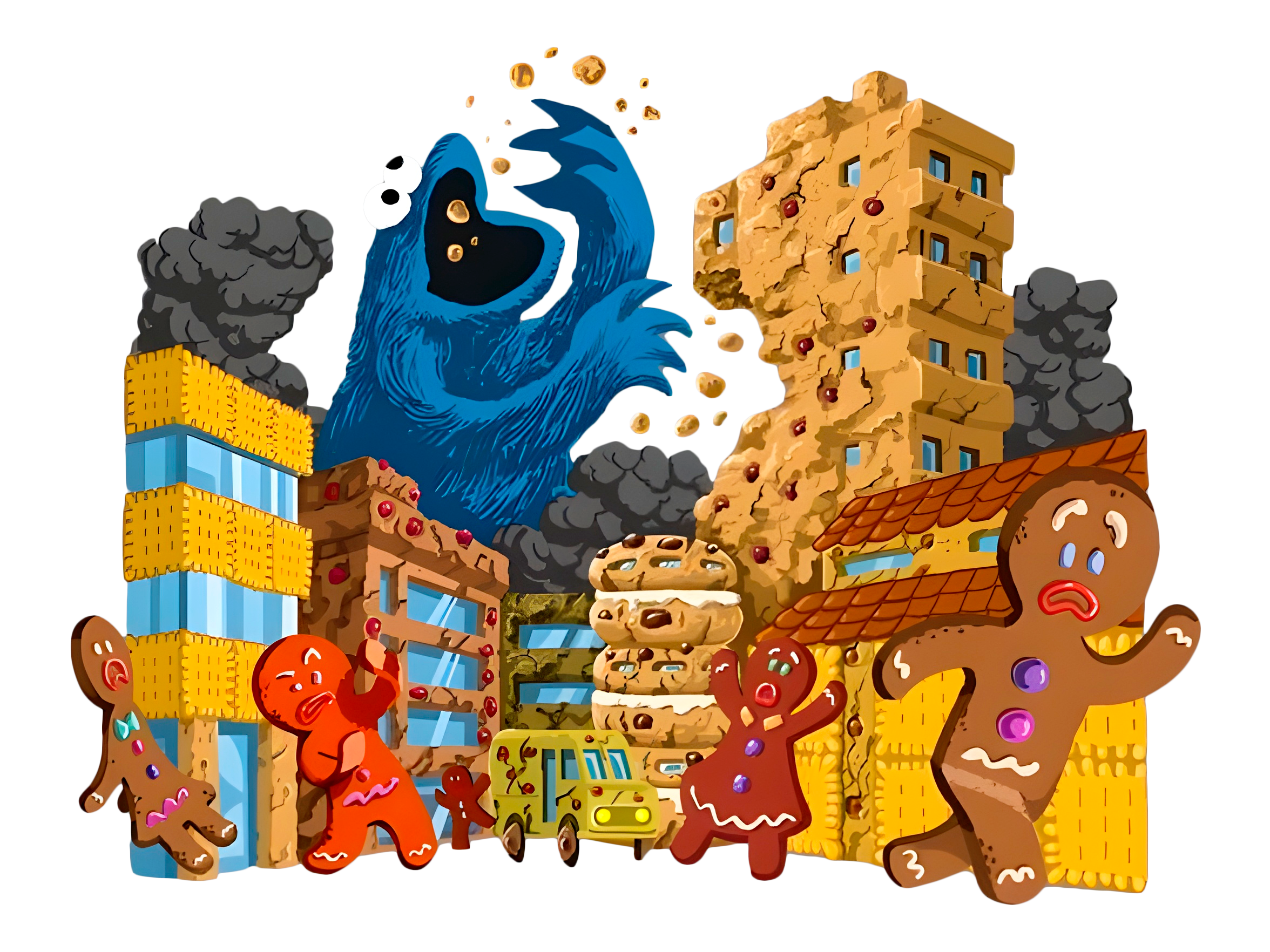 Cookie Monster's Gingerbread City Rampage Graphic Tee