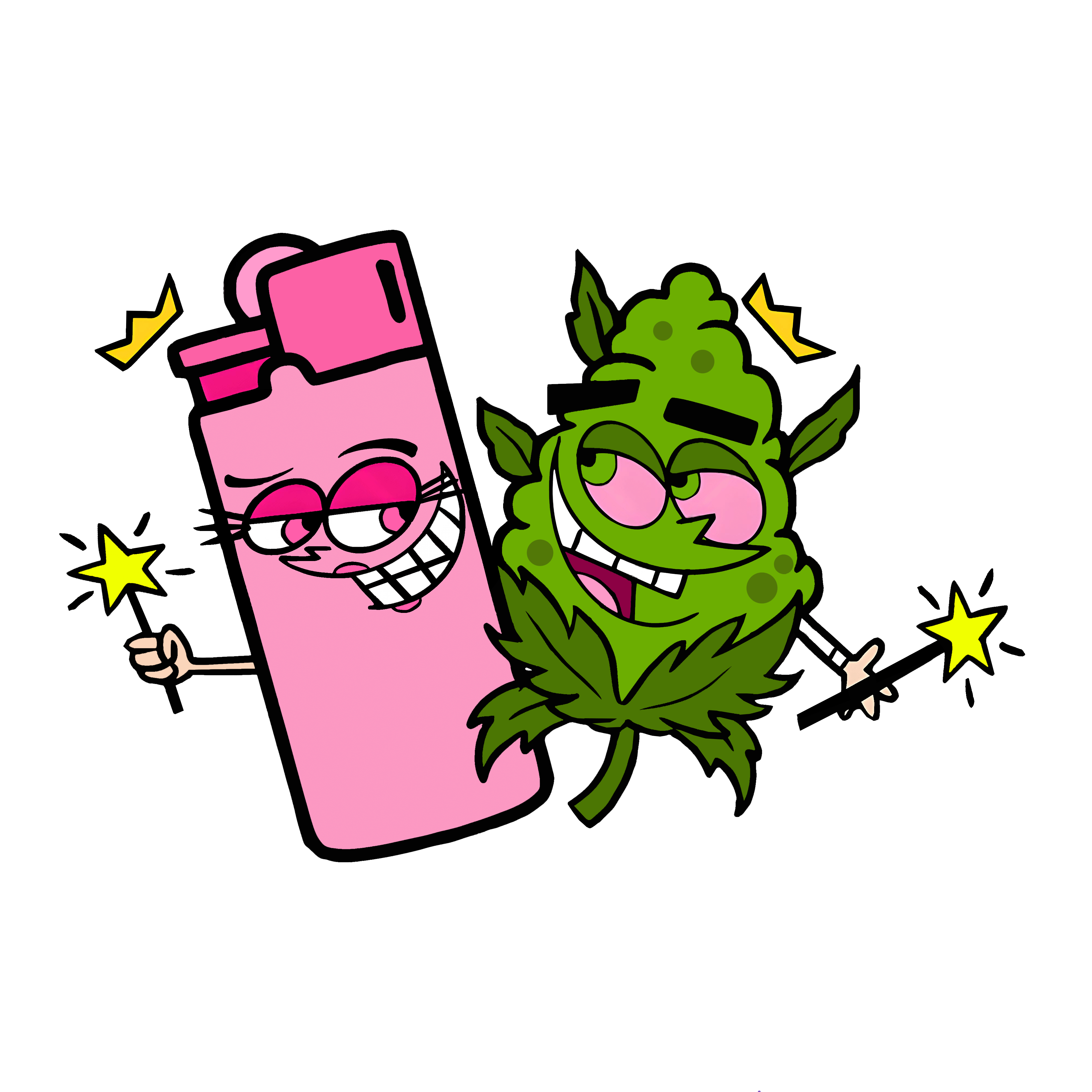 Cosmo and Wanda Marijuana Odd Parents Graphic Tee Unisex