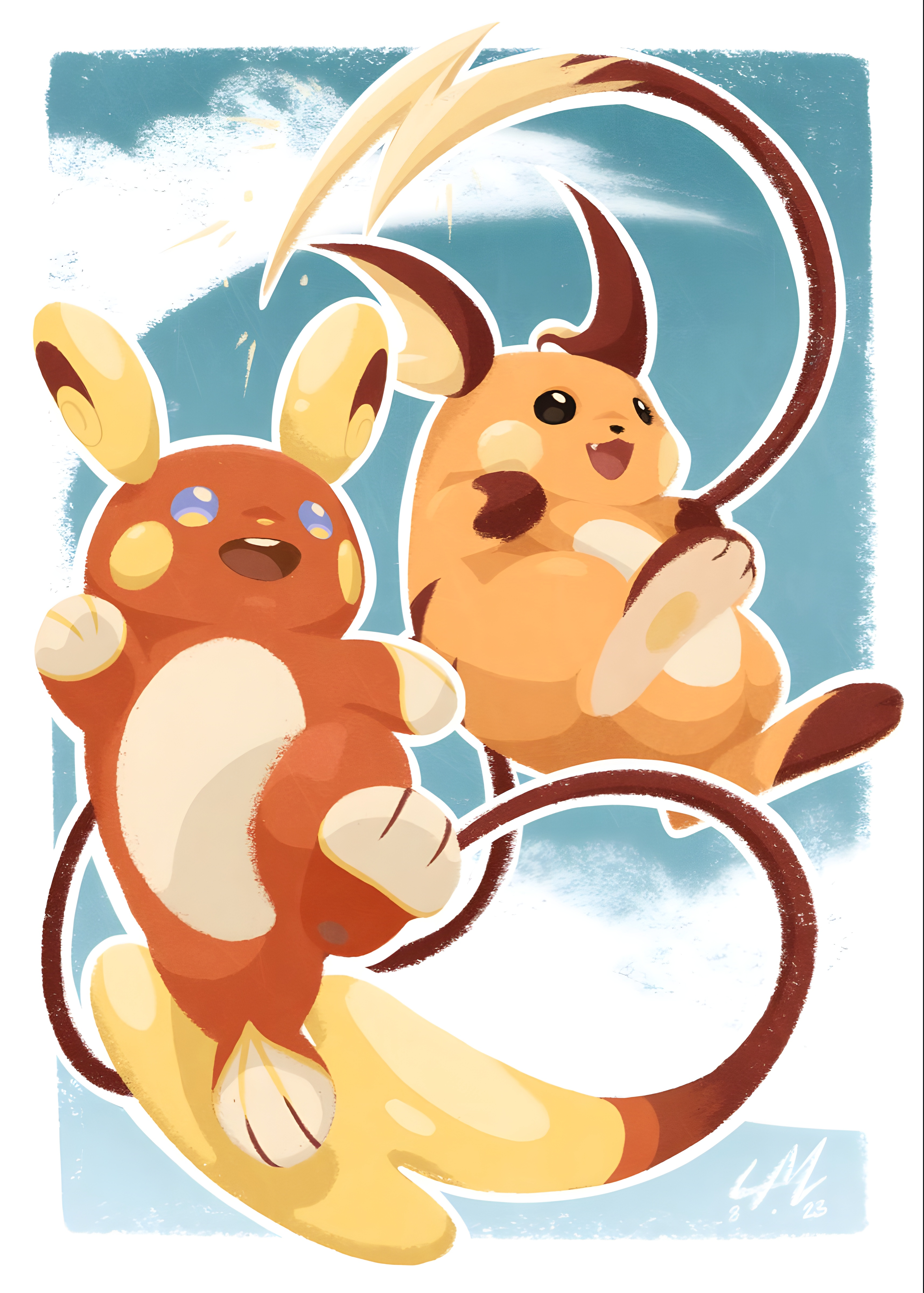 Raichu & Alolan Raichu Dynamic Duo Graphic Pokemon Tee