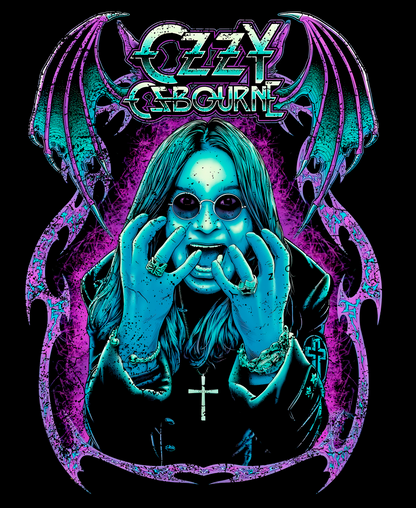 Ozzy Osbourne Neon Portrait Graphic Tee