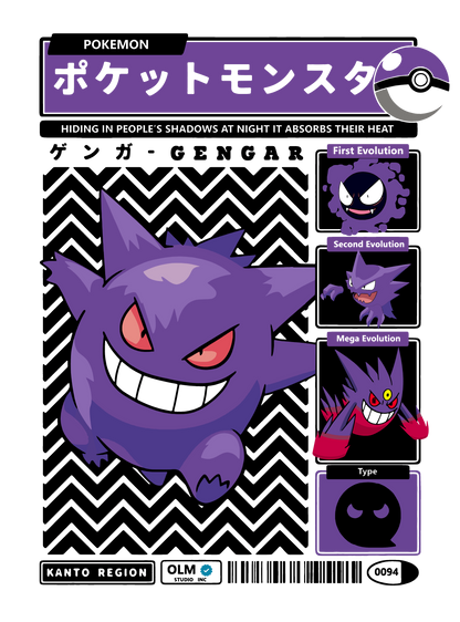 Gengar Evolution Graphic Tee Unisex Shirt