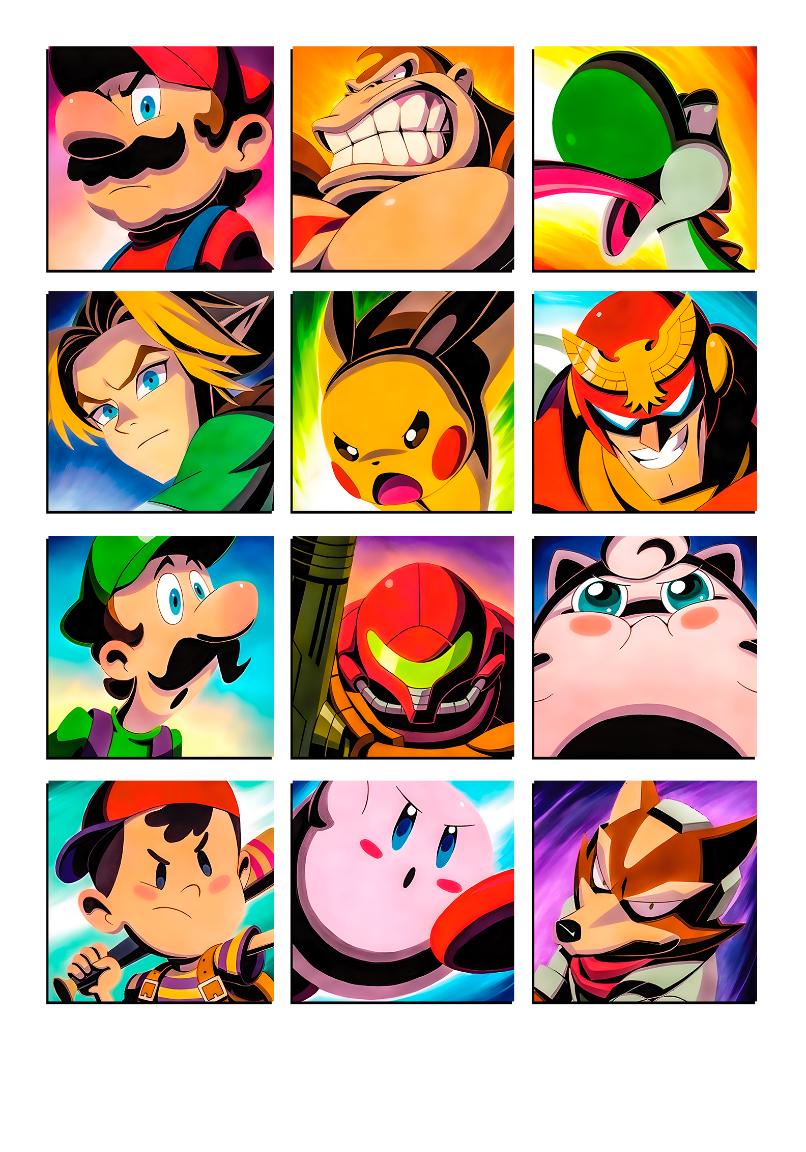 Smash Bros | Original 12 Fighters Graphic N64 Unisex Tee