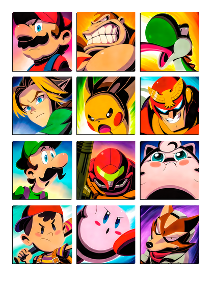 Smash Bros | Original 12 Fighters Graphic N64 Unisex Tee