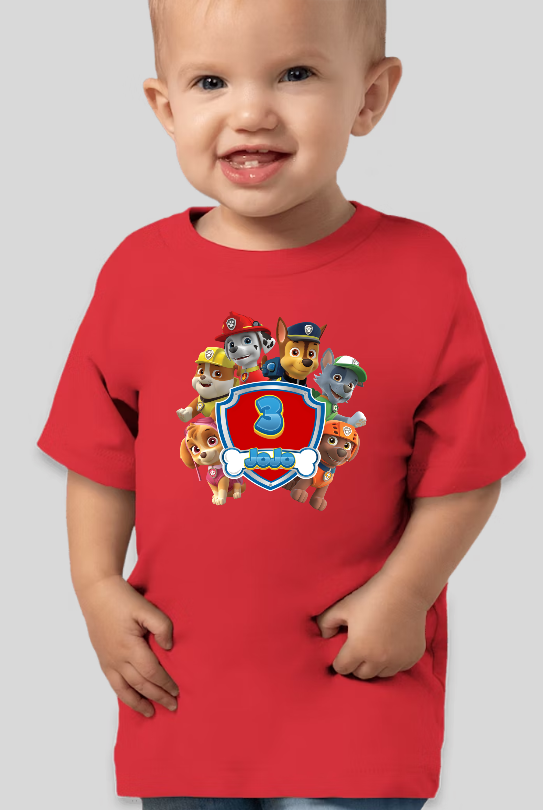 Paw Patrol Toddler Personalized Birthday Name & Age Shirt