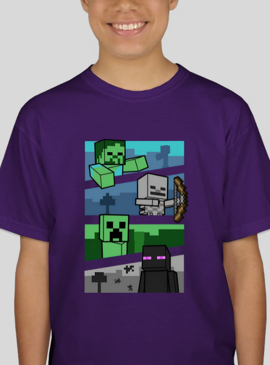 Minecraft Creeper & Enderman Graphic Tee Boys Youth Shirt
