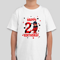 Miraculous Lady Bug Youth Custom Age Birthday Tee Unisex Shirt