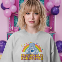 Grumpy Bear Emotionally Exhausted Graphic Tee Womens Shirt