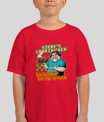 Steve's Lava Chicken Minecraft Unisex Youth Graphic Tee