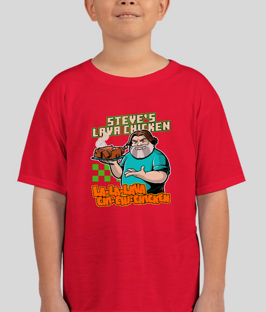 Steve's Lava Chicken Minecraft Unisex Youth Graphic Tee