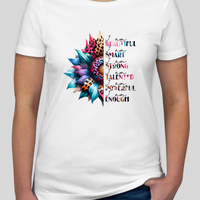 Beautiful, Smart, Strong Sunflower Graphic Tee Womens Fitted